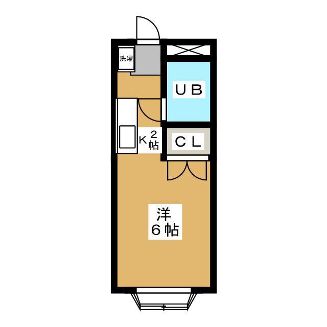 KMハイツ(ワンルーム/1階)の間取り写真