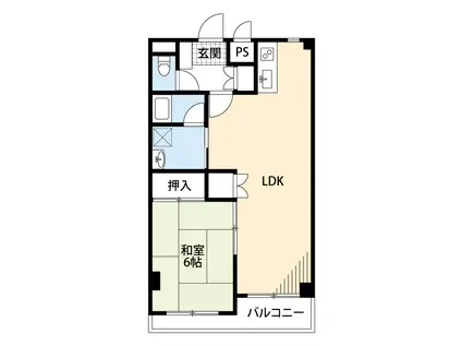 スカイハイ(1LDK/1階)の間取り写真