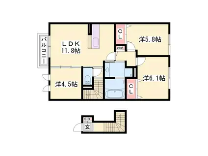 グランファミーユ(3LDK/2階)の間取り写真