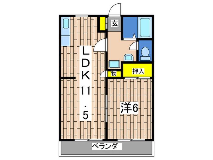 ラヴィ東戸塚壱番館(1LDK/2階)の間取り写真