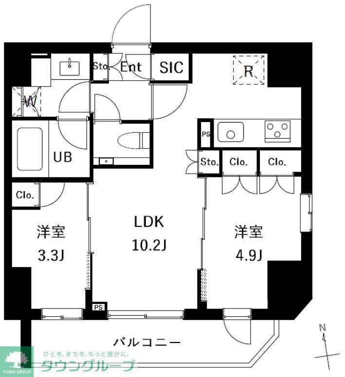 ES-GRANDE御徒町(2LDK/4階)の間取り写真