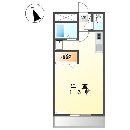 コンフォース亀山I(ワンルーム/1階)の間取り写真