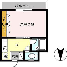 ルミナスコート(1K/1階)の間取り写真