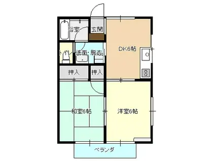 サンパレス(2DK/2階)の間取り写真