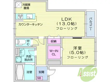 プレジールダイヤⅡ(1LDK/3階)の間取り写真