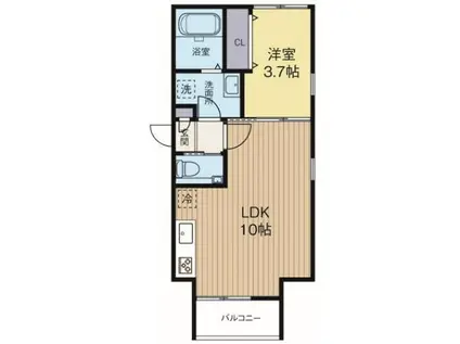 THE URBAN南万代町(1LDK/1階)の間取り写真