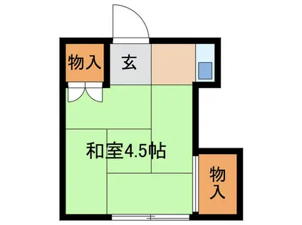 柏アパートB(ワンルーム/2階)の間取り写真