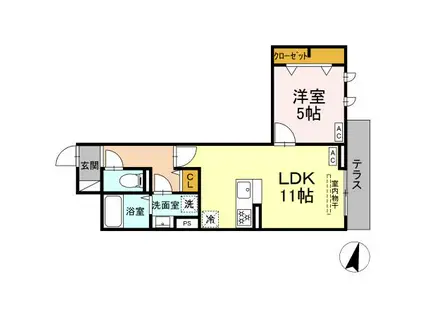 セレスティア小豆沢(1LDK/1階)の間取り写真