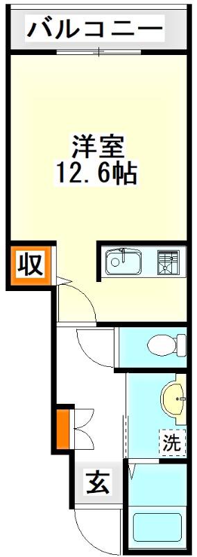 CANDEO糒A(1K/2階)の間取り写真