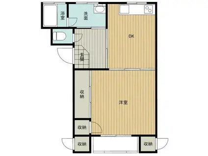 コーポCITY1-ウエスト(1LDK/1階)の間取り写真