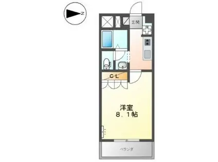 アートメゾン倉敷(1K/2階)の間取り写真