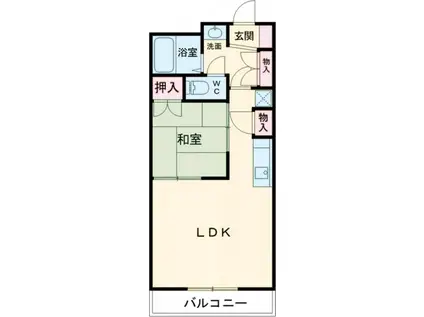 高砂ハイツ石原Ⅰ(1LDK/2階)の間取り写真