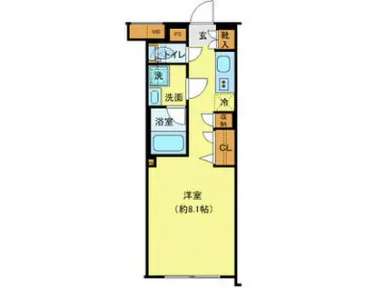 プレール・ドゥーク中野上高田(ワンルーム/3階)の間取り写真