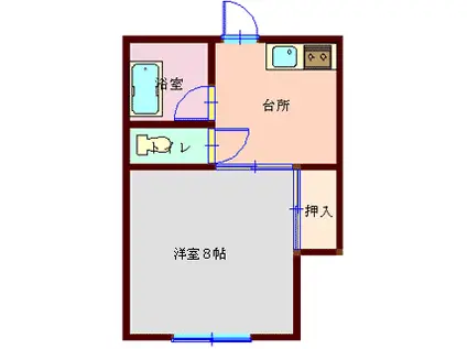 ピアタウン小白川(1K/1階)の間取り写真