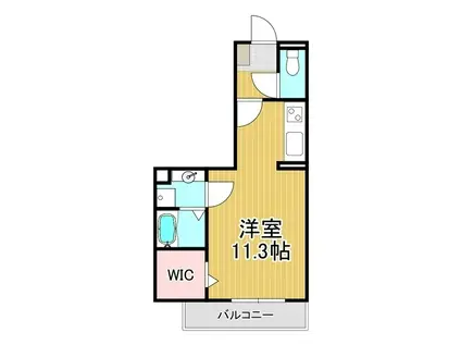 コンフォーティア宮田 B棟(ワンルーム/3階)の間取り写真