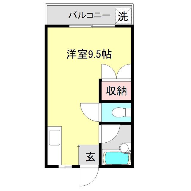 グリーンハイツ(ワンルーム/4階)の間取り写真