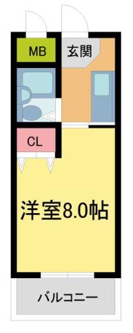 バイオレットキャッスルイン宝塚(1K/2階)の間取り写真