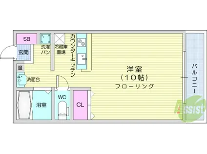 SAKURA PARK参番館(ワンルーム/2階)の間取り写真