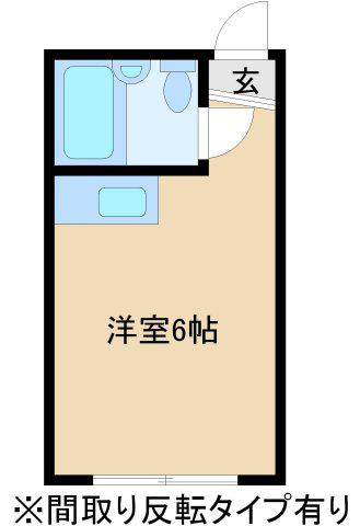 ＪＲ高崎線 倉賀野駅 徒歩57分 2階建 築42年(ワンルーム/2階)の間取り写真