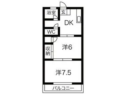 奈良渕ハイツ(2DK/1階)の間取り写真