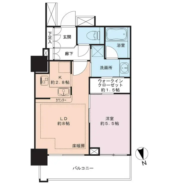 ベイクレストタワー 13階階 間取り