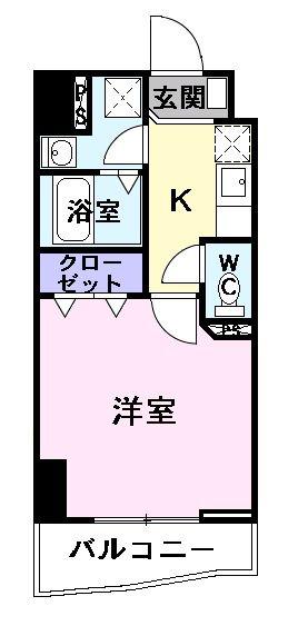 アゲート白壁(1K/7階)の間取り写真