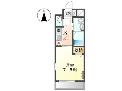 ルミナス・ユキ(1K/1階)の間取り写真