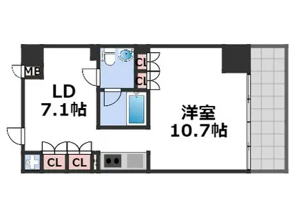 アーデンタワー南堀江(1LDK/9階)の間取り写真