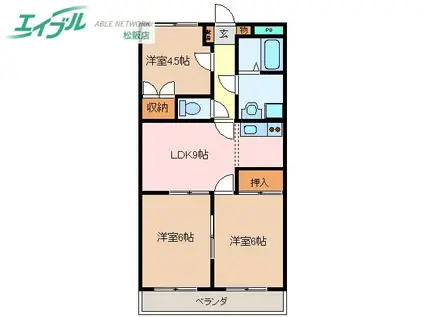 プランドール大塚(3LDK/3階)の間取り写真