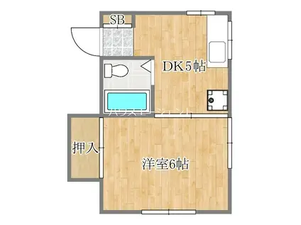 コーポ高山(1DK/2階)の間取り写真