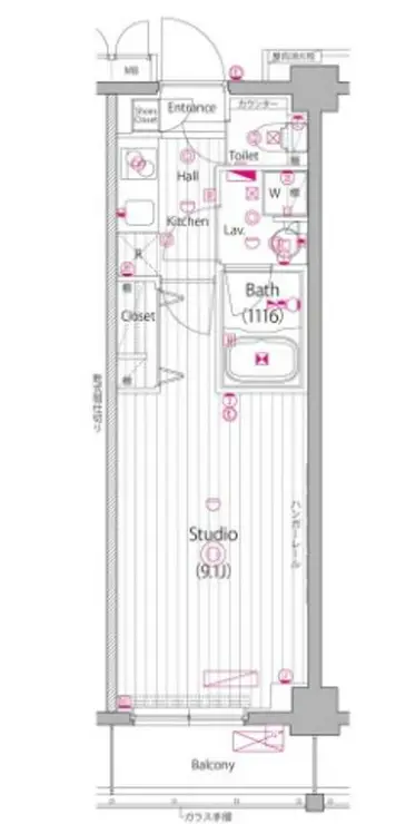 ガーラ・ヒルズ新宿 2階階 間取り