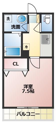 プリマベーラ(1K/1階)の間取り写真