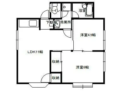 パサージュマキゾエ(2LDK/1階)の間取り写真