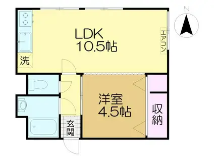 信誠コーポ(1LDK/3階)の間取り写真