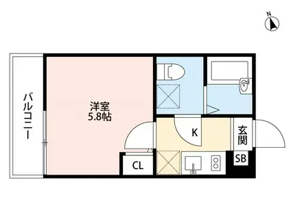 フォレスティ船堀(1K/2階)の間取り写真