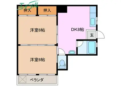 パークテラス城北(2DK/5階)の間取り写真