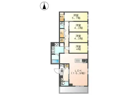 SUN PLUS 1(4LDK/2階)の間取り写真