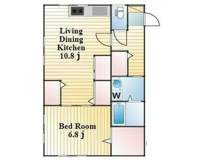 パリヴァール(1LDK/2階)の間取り写真