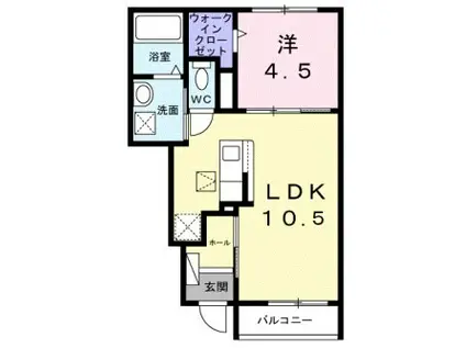 エトワール ブランシュ(1LDK/1階)の間取り写真