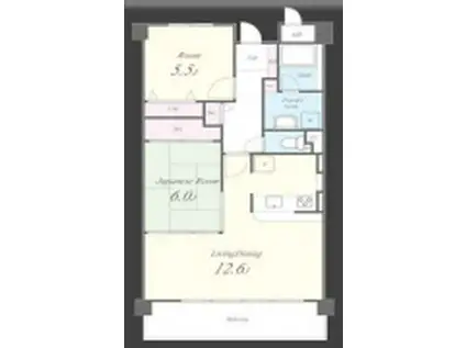 フェリーチェ加美(2LDK/1階)の間取り写真