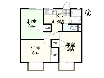 パナハイツT&K(3K/2階)の間取り写真