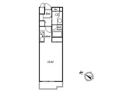ミルーム南青山(ワンルーム/2階)の間取り写真