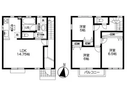 SHUKURA新秋津(3LDK/1階)の間取り写真