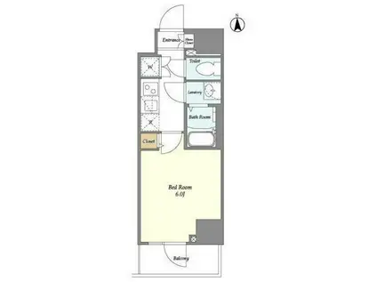 KDXレジデンス川崎(1K/7階)の間取り写真