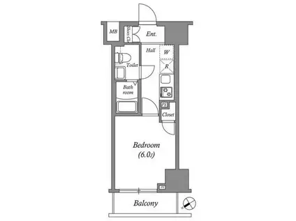 GENOVIAお花茶屋SKYGARDEN(1K/1階)の間取り写真