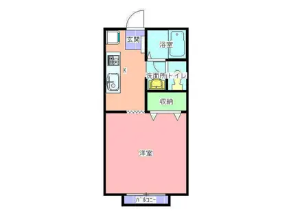 エール水戸A棟(1K/1階)の間取り写真