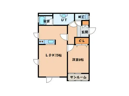 ロイヤルハイツ I(1LDK/2階)の間取り写真
