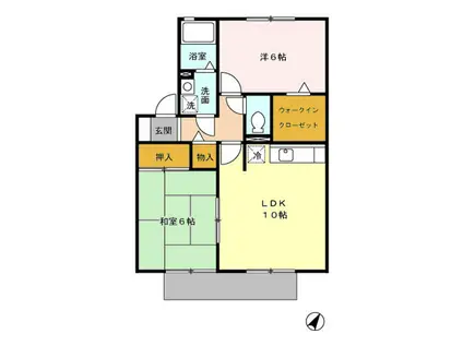 グランドール楠 A棟(2LDK/1階)の間取り写真