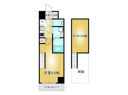 エステムコート名古屋・栄デュアルレジェンド(1K/10階)の間取り写真