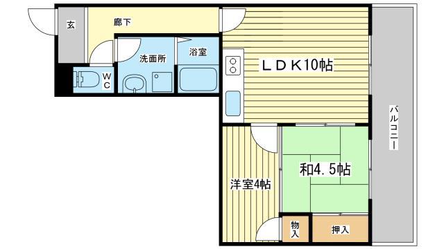 ベアード水上(2LDK/2階)の間取り写真